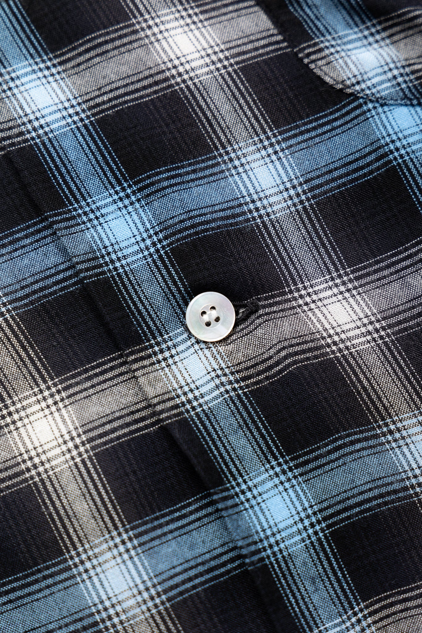 Rayon Ombre Check L/S Open Shirt - Blue - Image 7