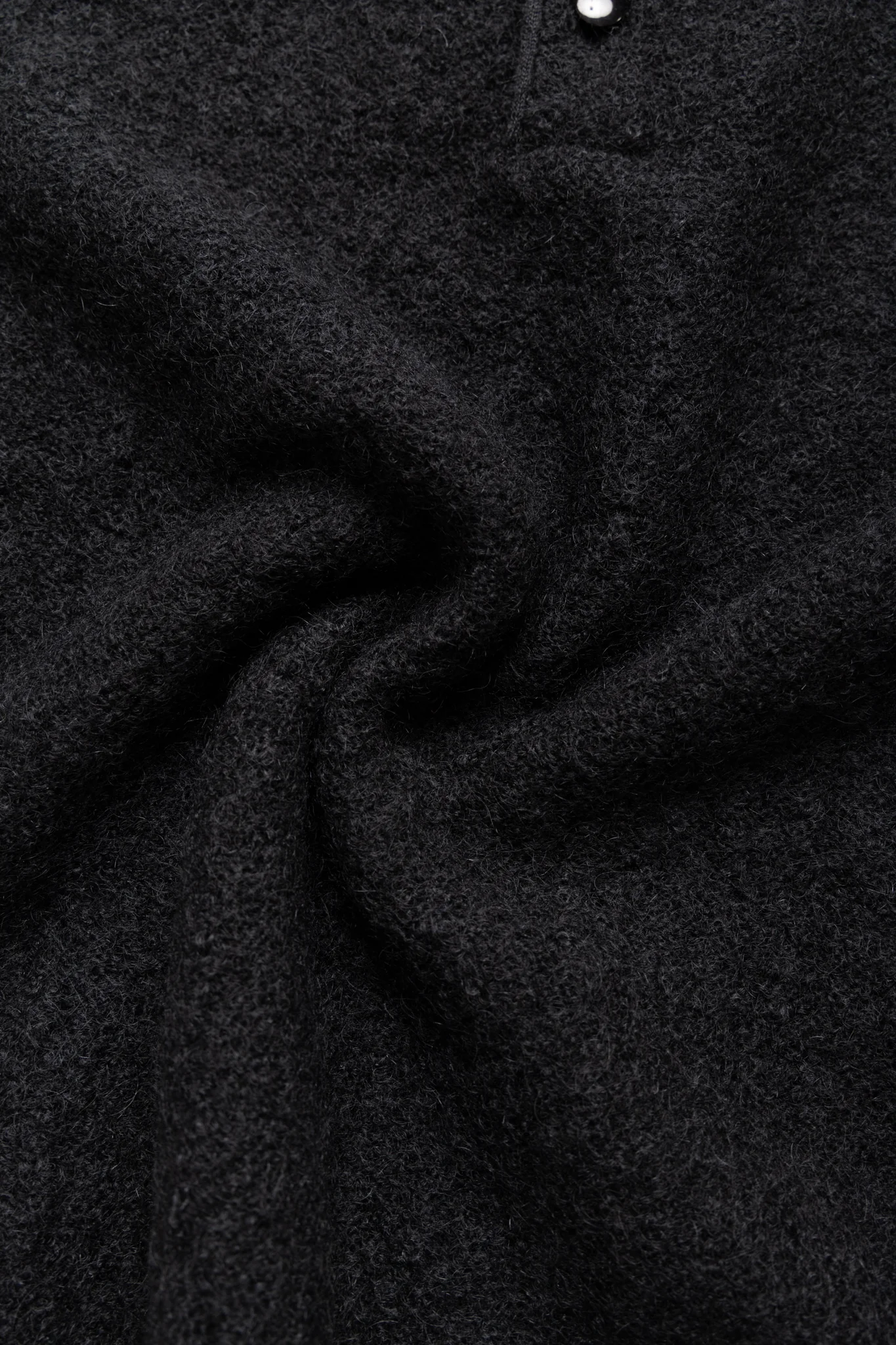 S/S Polo Sweater Crepe Weave - Black - Image 7