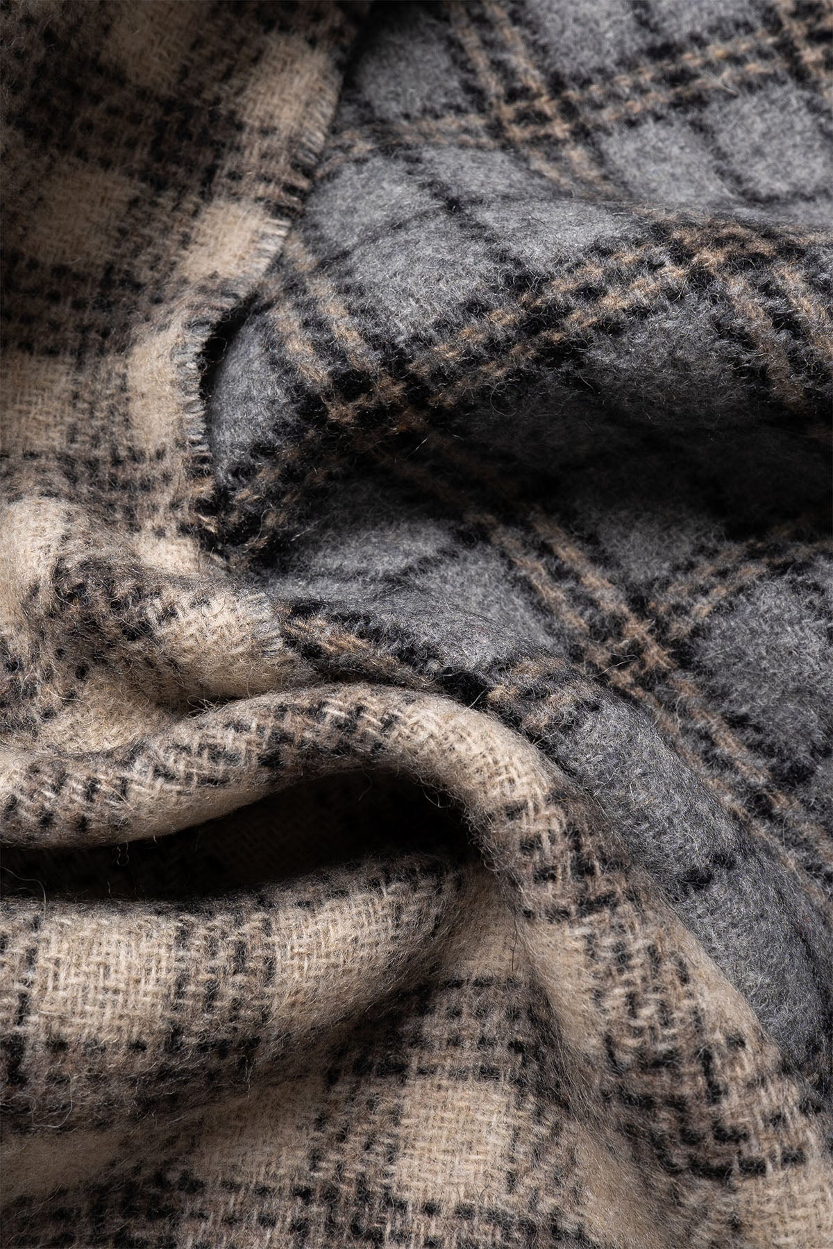 Scarf - Grey Double Faced Check - Image 5