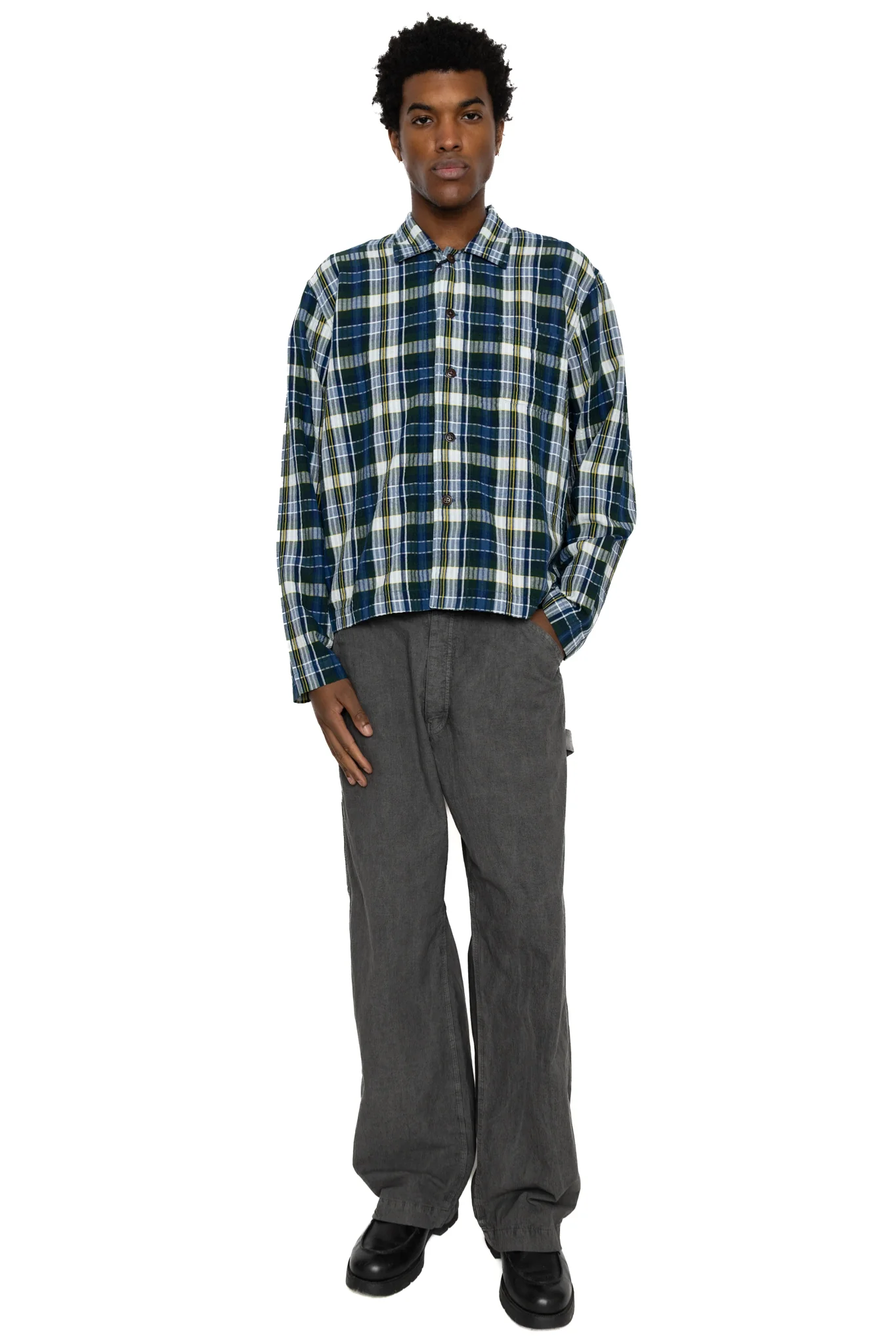 Shirt Jacket (Blue in Green Fit) - Navy Multi Check - Image 2