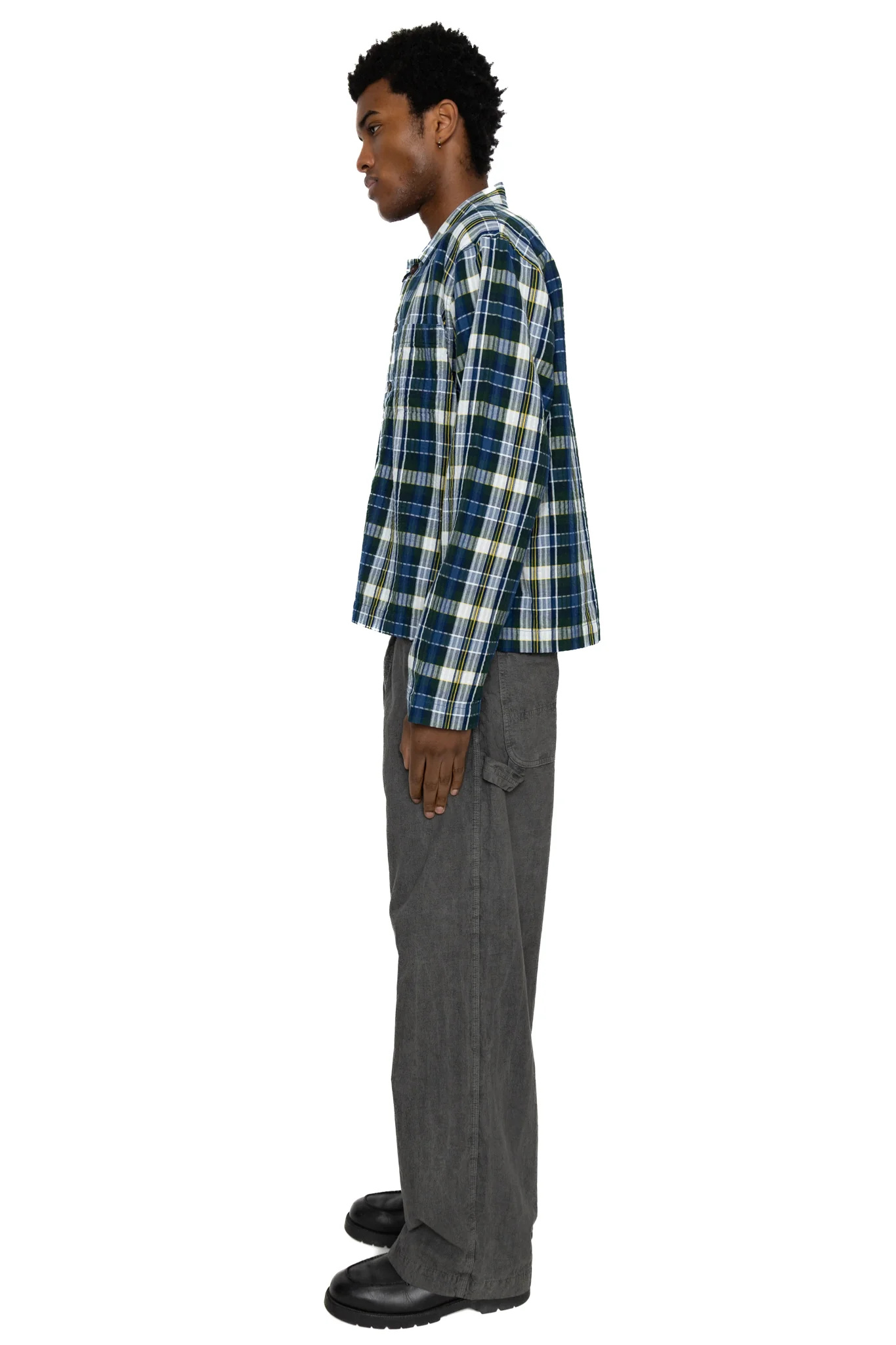 Shirt Jacket (Blue in Green Fit) - Navy Multi Check - Image 3