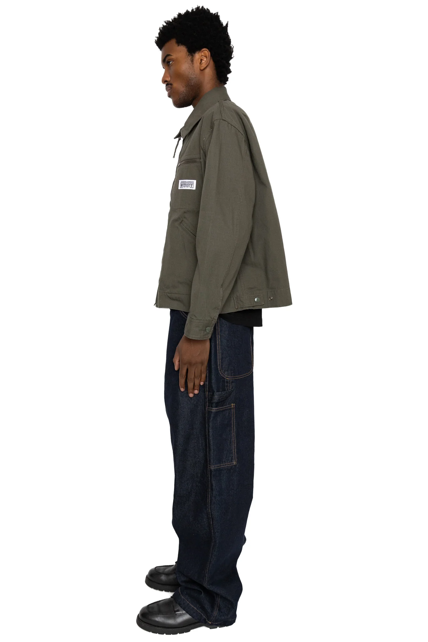 Short Jacket Heavyweight Cotton Ripstop - Olive - Image 4