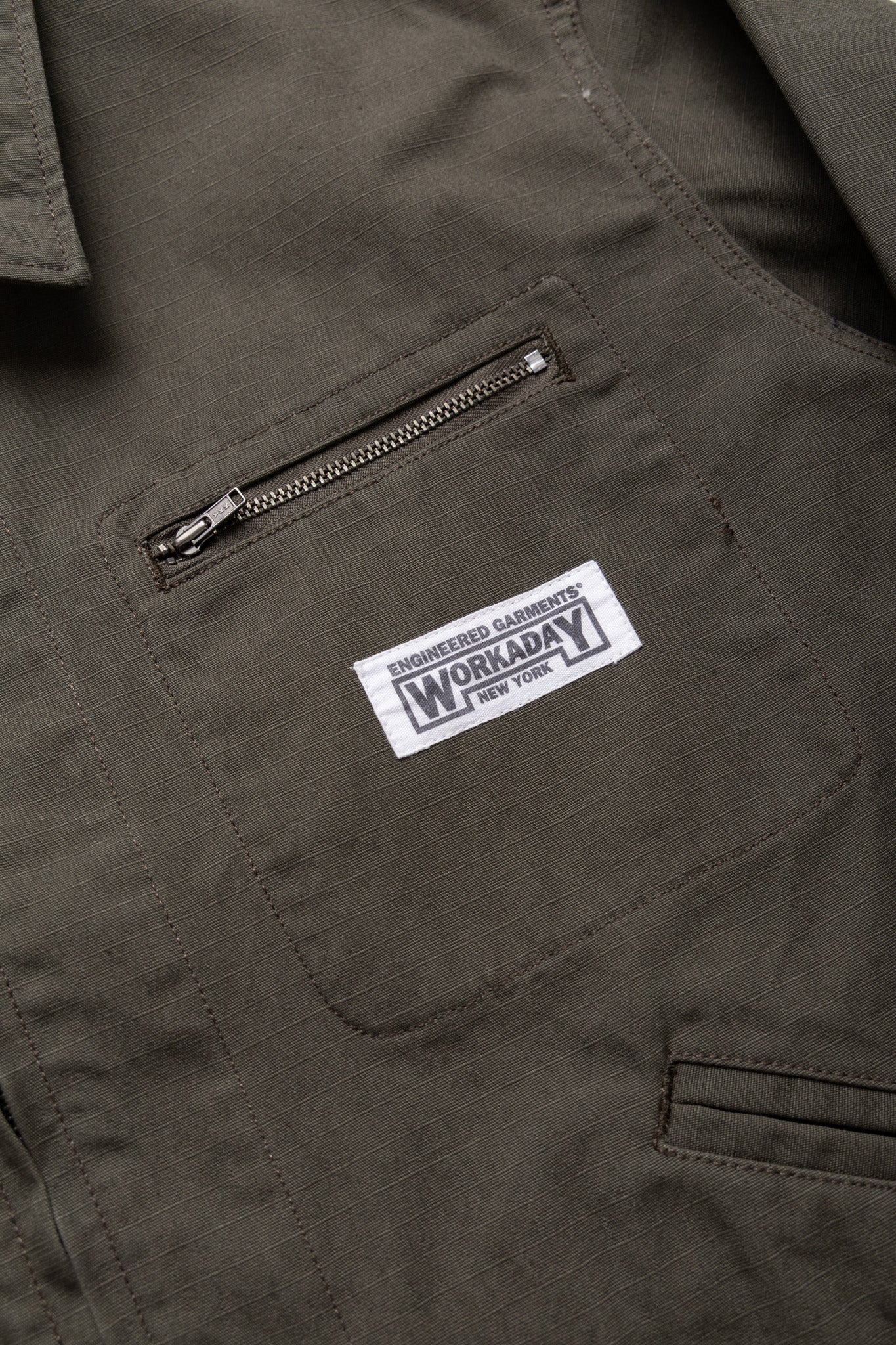 Short Jacket Heavyweight Cotton Ripstop - Olive - Image 7