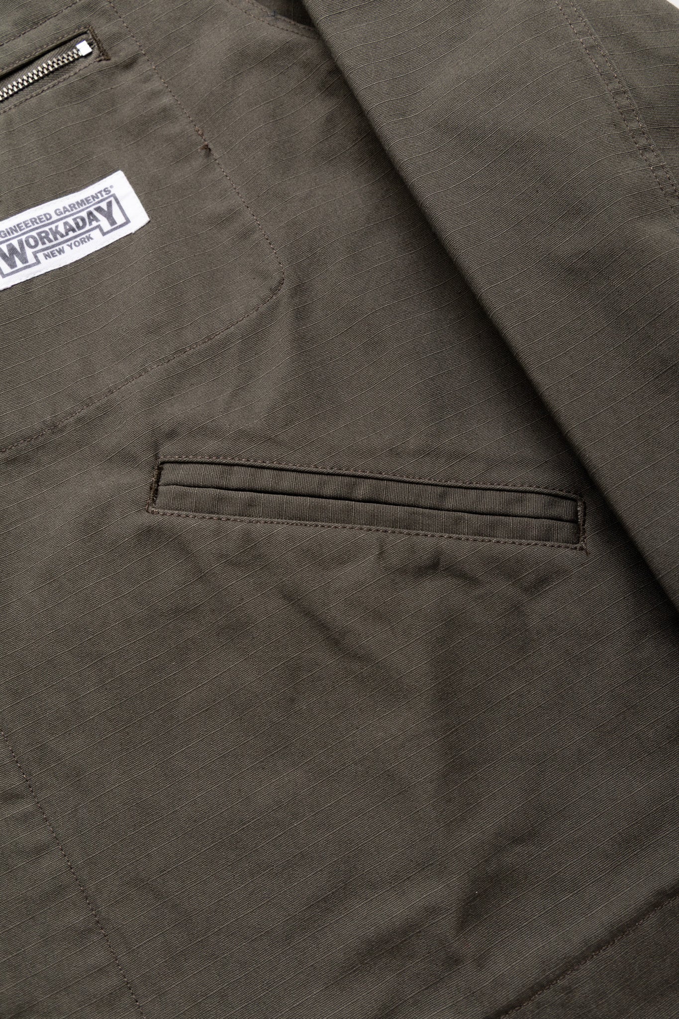 Short Jacket Heavyweight Cotton Ripstop - Olive - Image 9