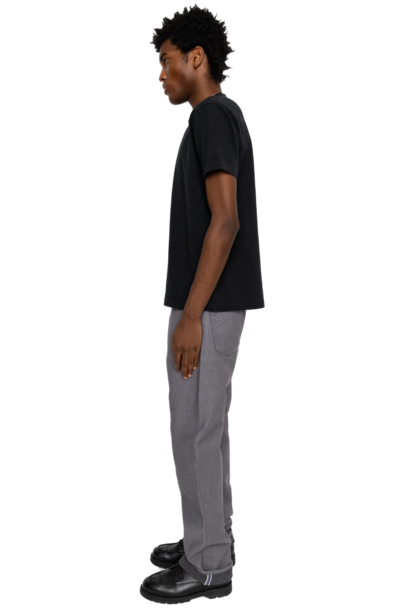 Slub Jersey S/S T-shirt - Black - Image 3