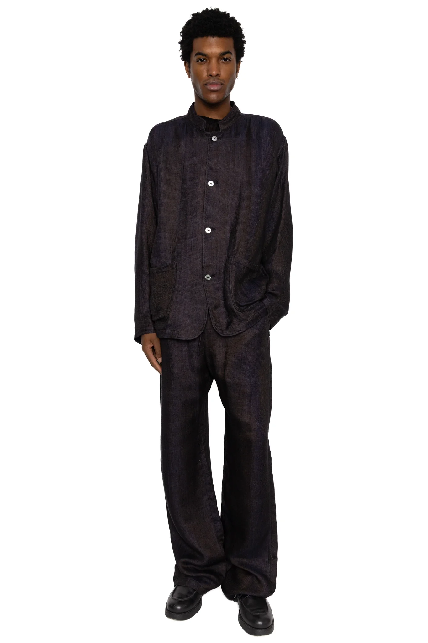 String Easy Pant Rayon Double Face Gauze - Purple - Image 2