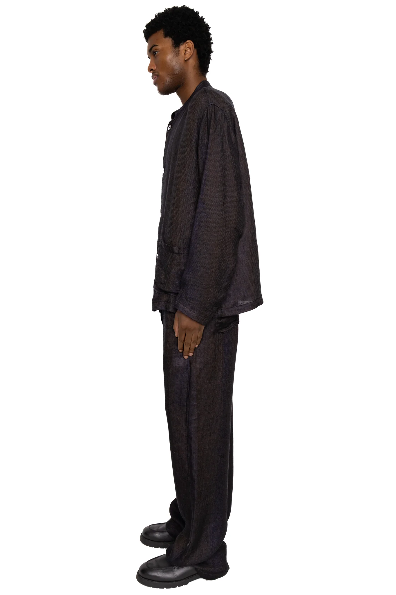 String Easy Pant Rayon Double Face Gauze - Purple - Image 4