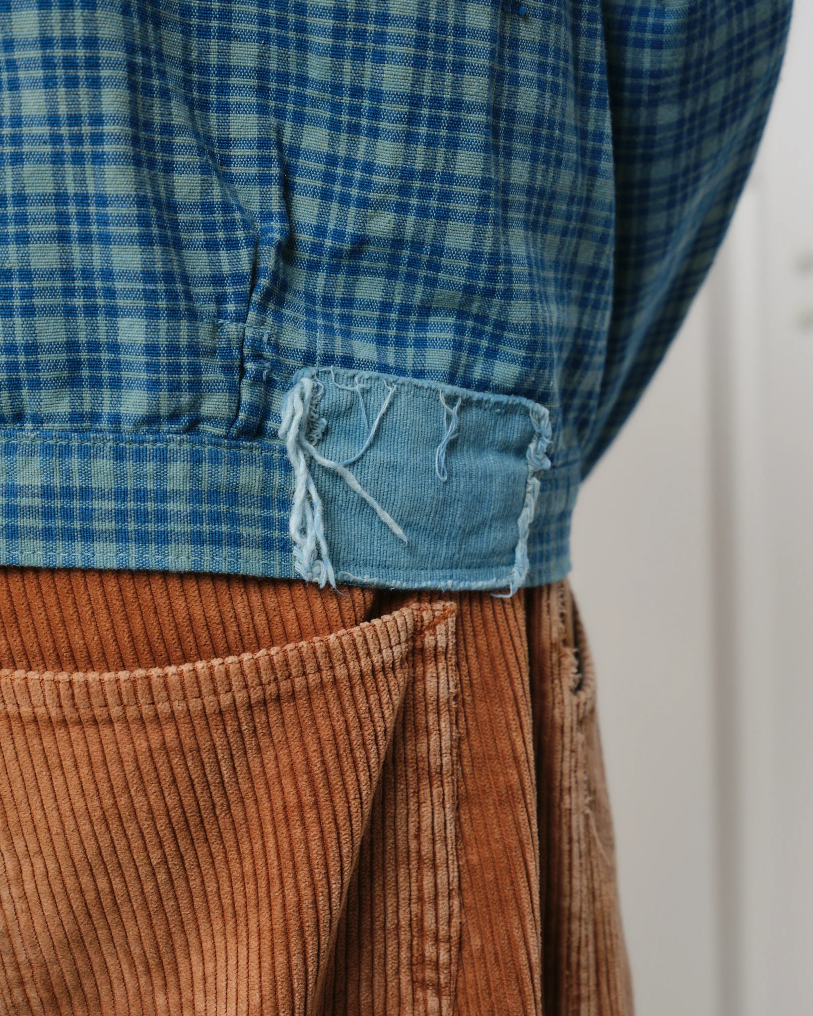 Sundae Jacket - Indigo Mud Check (Blue in Green Exclusive) - Image 13