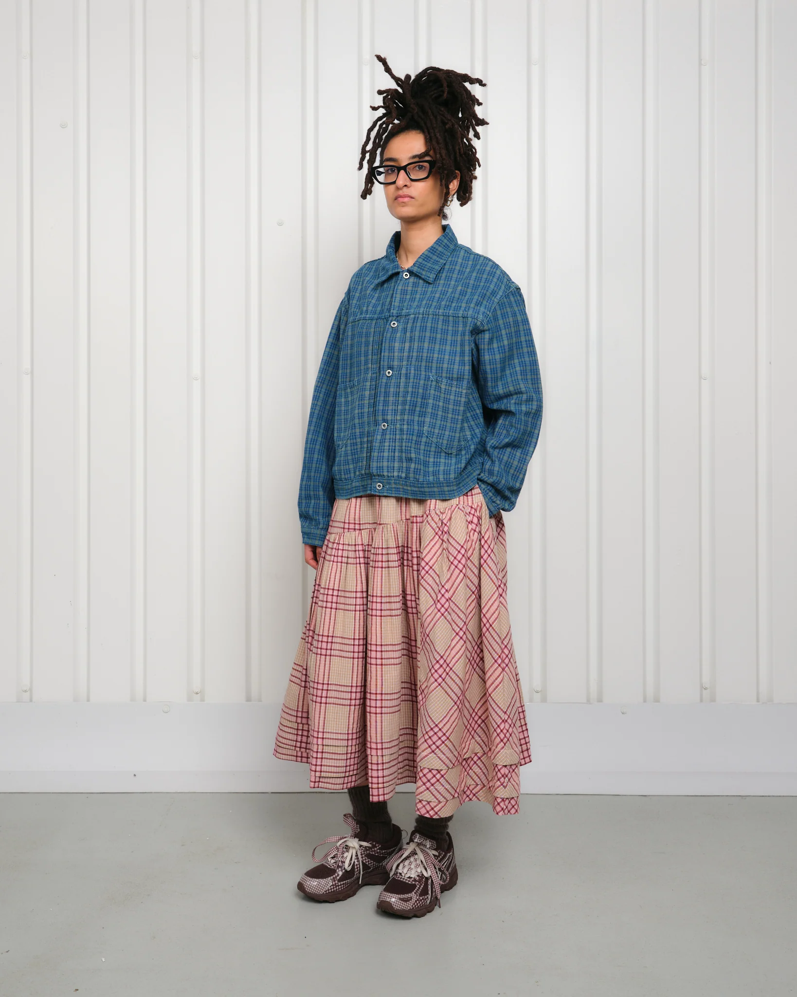 Sundae Jacket - Indigo Mud Check (Blue in Green Exclusive) - Image 22