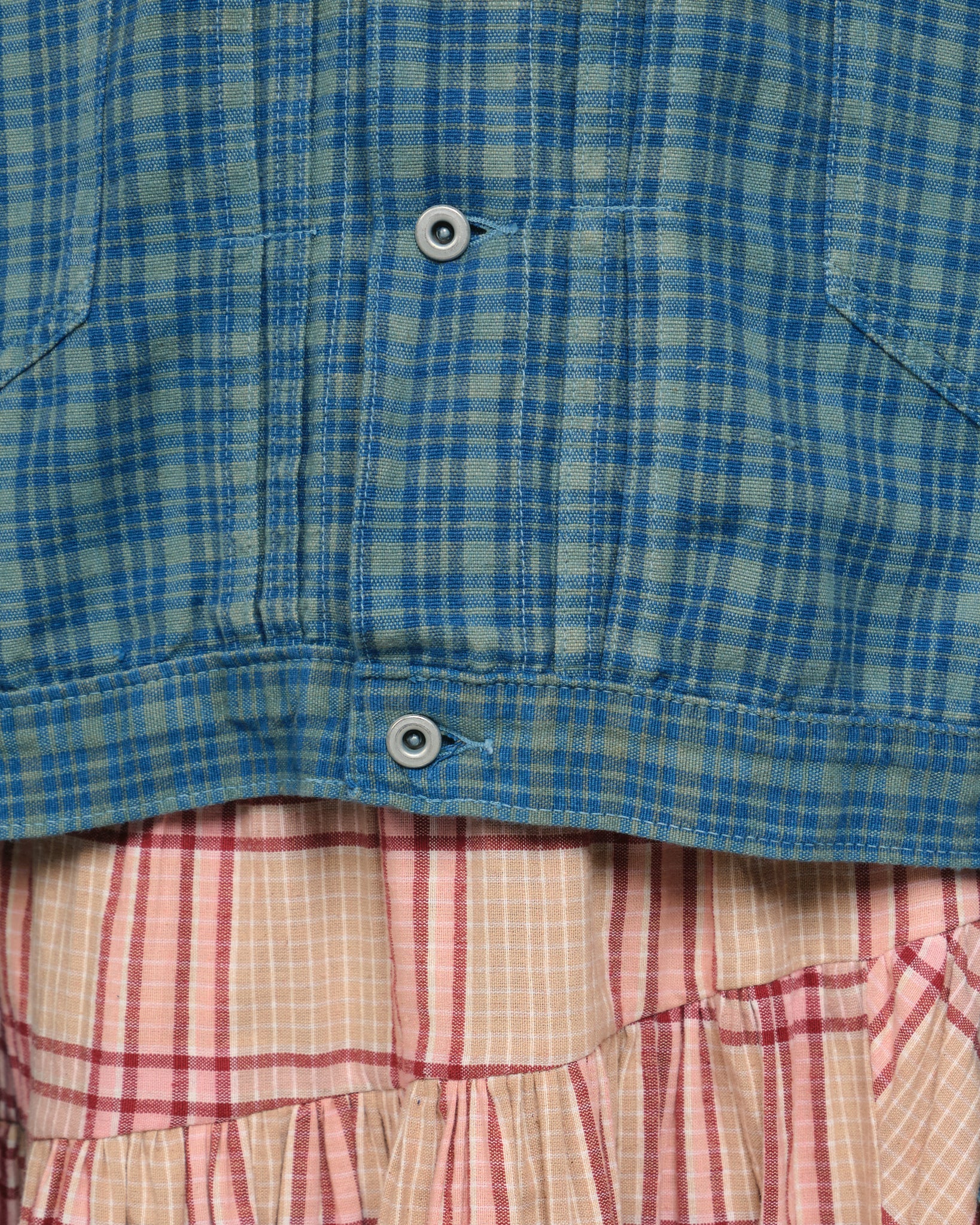 Sundae Jacket - Indigo Mud Check (Blue in Green Exclusive) - Image 25