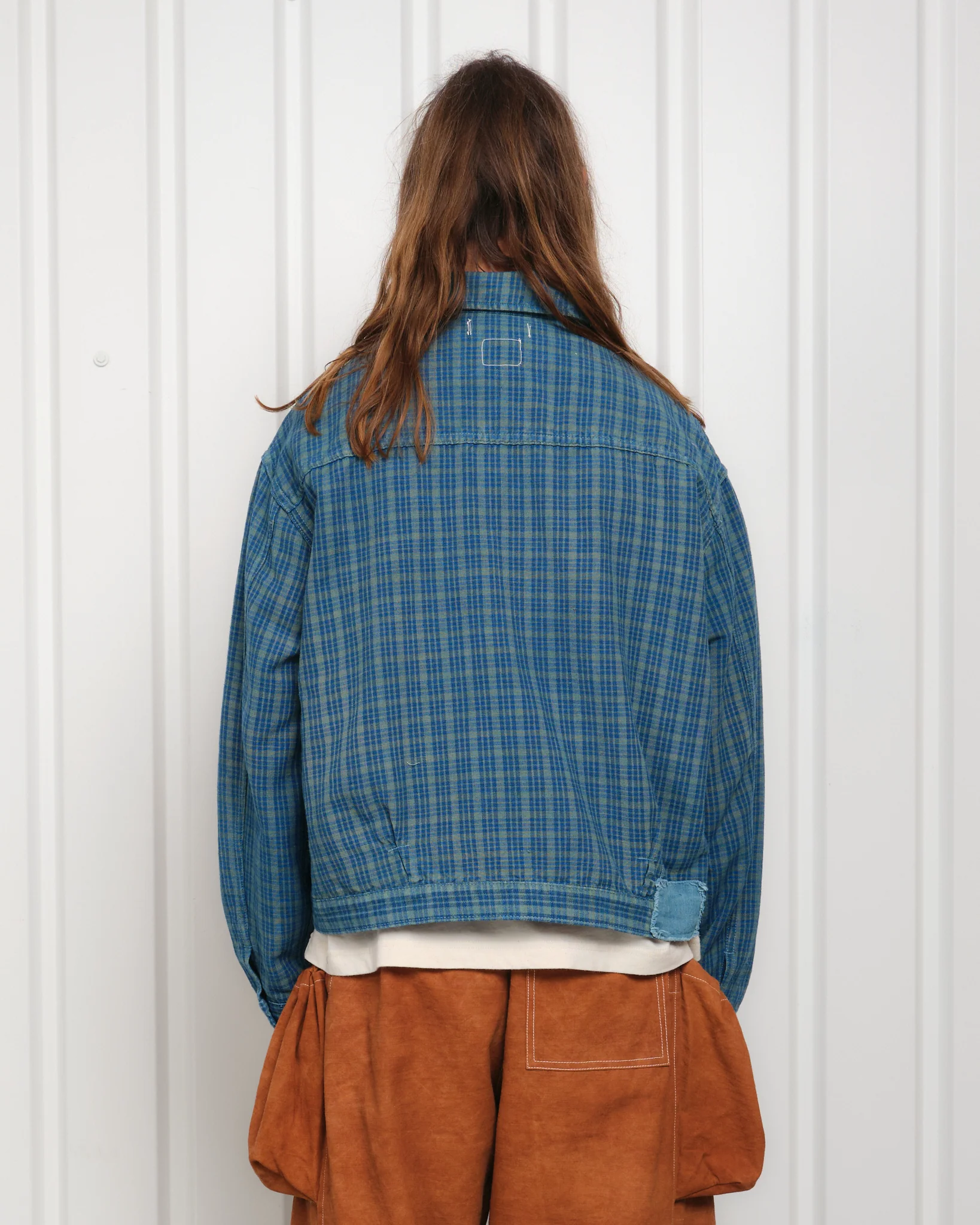 Sundae Jacket - Indigo Mud Check (Blue in Green Exclusive) - Image 30