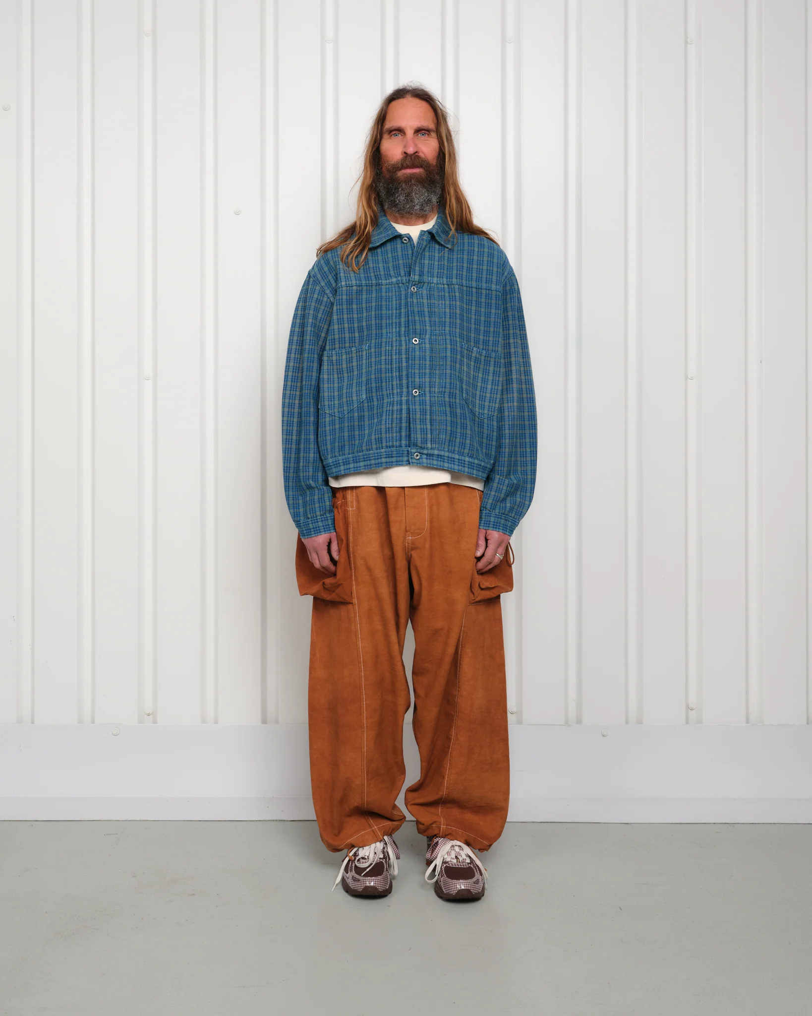 Sundae Jacket - Indigo Mud Check (Blue in Green Exclusive) - Image 31