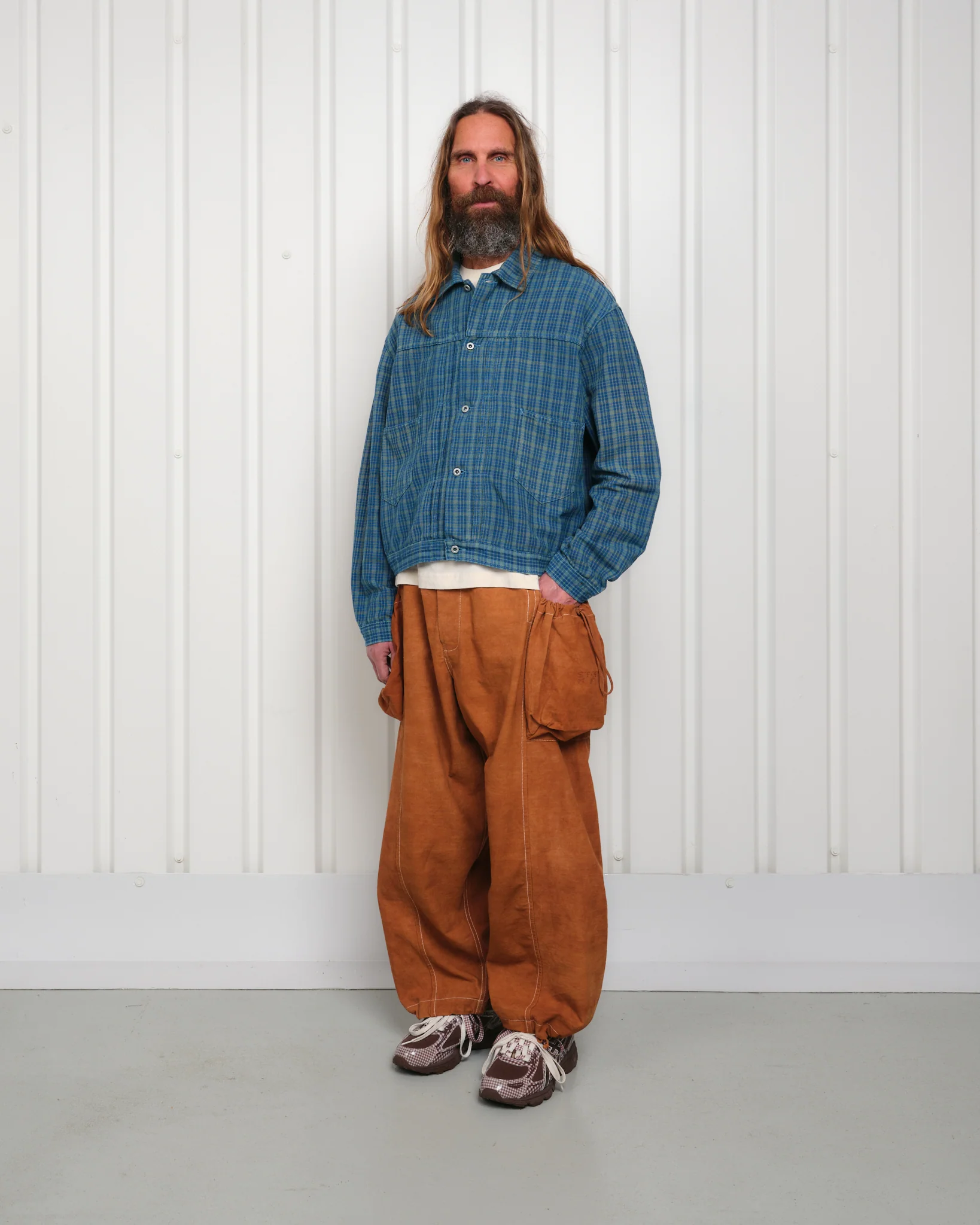 Sundae Jacket - Indigo Mud Check (Blue in Green Exclusive) - Image 32