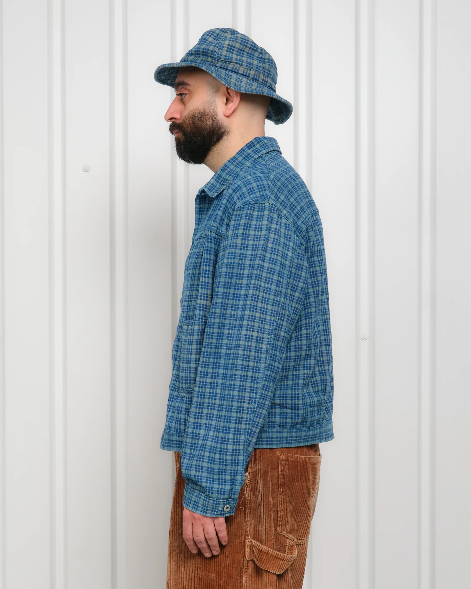 Sundae Jacket - Indigo Mud Check (Blue in Green Exclusive) - Image 6