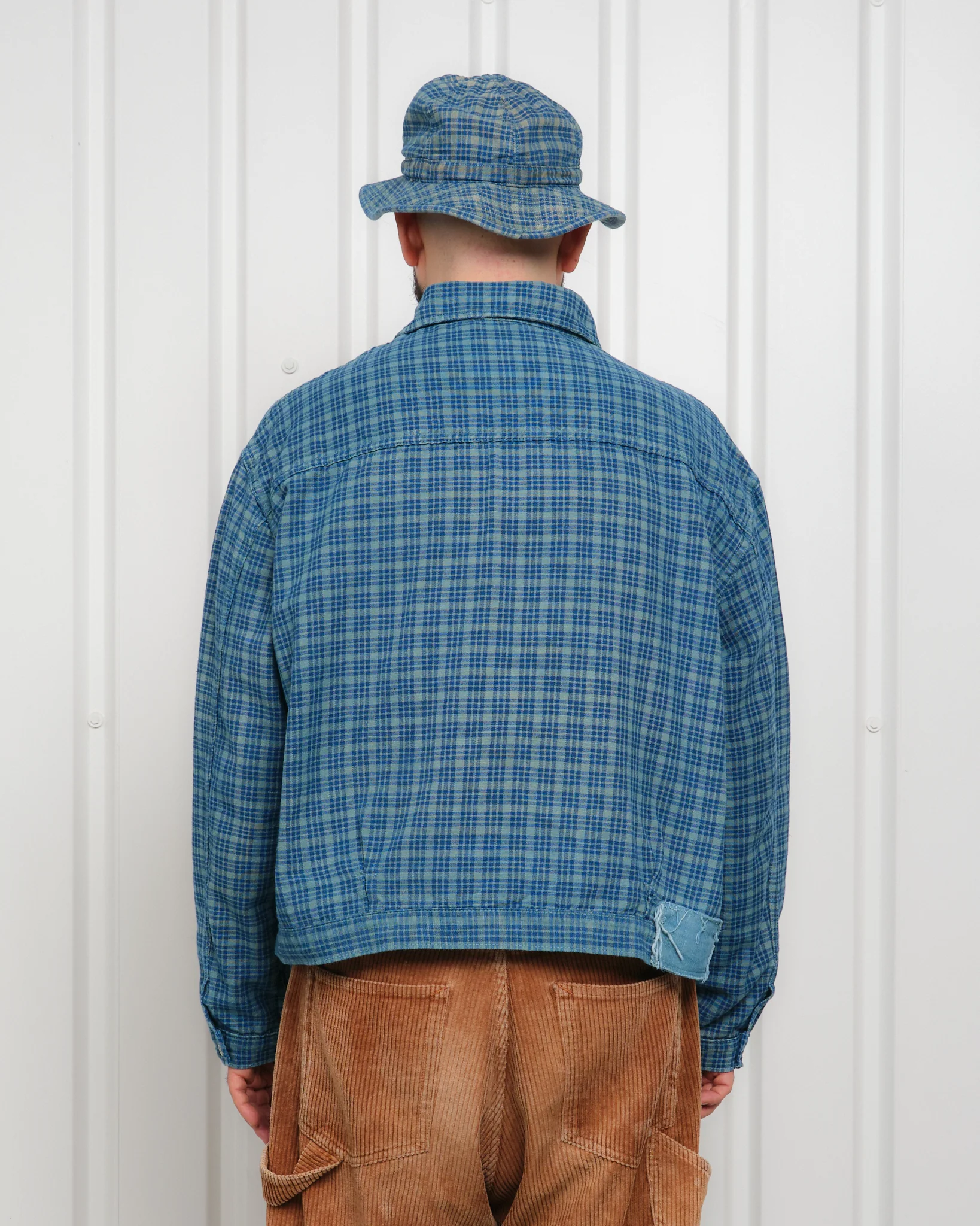 Sundae Jacket - Indigo Mud Check (Blue in Green Exclusive) - Image 7