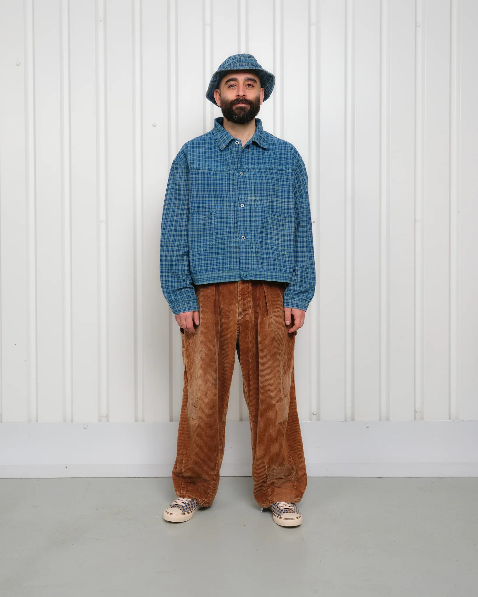 Sundae Jacket - Indigo Mud Check (Blue in Green Exclusive) - Image 8
