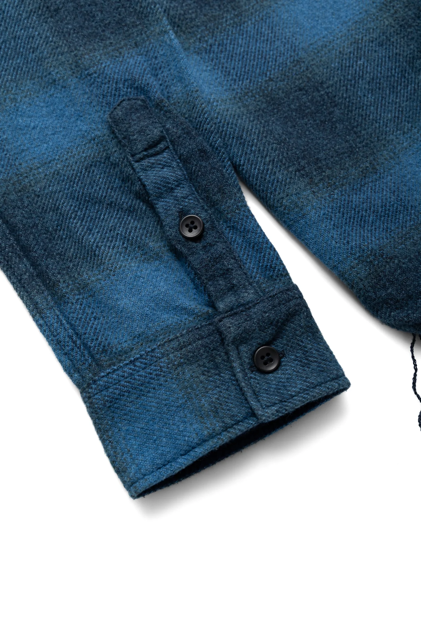 Indigo Over-dyed Cotton Tweed Check Shirt - Beige - Image 9