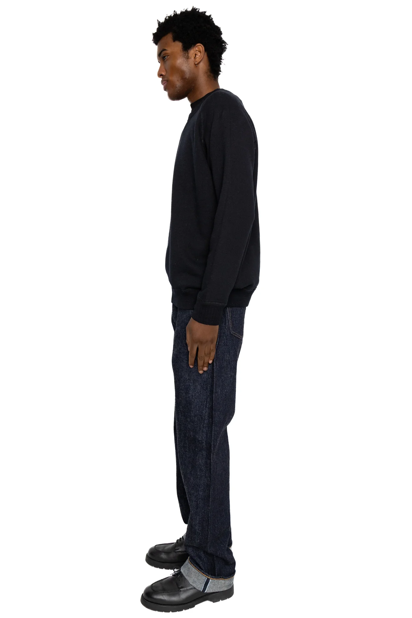 Yarn Dyed Indigo Sweatshirt - Indigo x Black - Image 3
