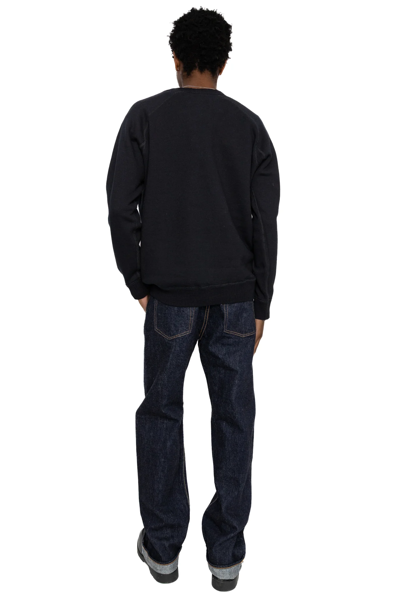 Yarn Dyed Indigo Sweatshirt - Indigo x Black - Image 4